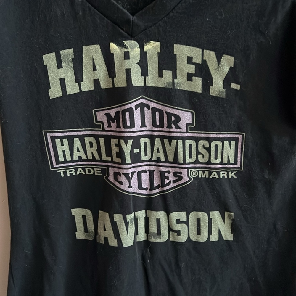 Women’s Harley Davidson V-Neck T-Shirt Black Size M Bradenton, Florida - Picture 3 of 5